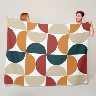 Mid-Century Modern Copper Firefly Fleece Blanket