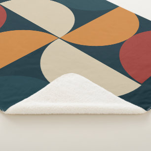 Mid-Century Modern Copper Firefly   Sherpa Blanket