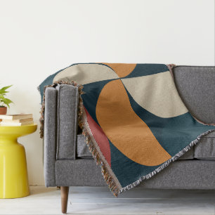 Mid-Century Modern Copper Firefly   Throw Blanket