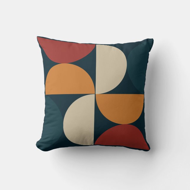 Mid-Century Modern Copper Firefly Throw Pillow (Front)
