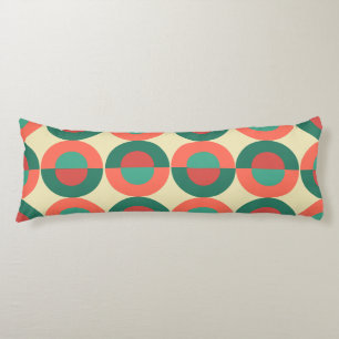 Mid-Century Modern Coral Mint Body Pillow