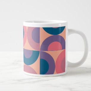 Mid-Century Modern Coral Sea  Large Coffee Mug