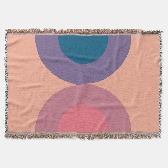 Mid-Century Modern Coral Sea   Throw Blanket (Front)