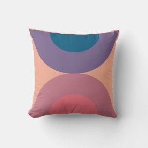 Mid-Century Modern Coral Sea Throw Pillow
