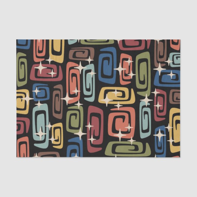 Mid Century Modern Cosmic Galaxies Tissue Paper (Front)