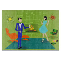 Mid Century Modern Couple Cutting Board