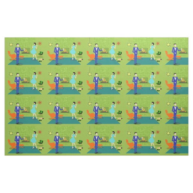 Mid Century Modern Couple Fabric (Yard)
