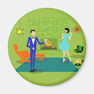 Mid Century Modern Couple Magnet