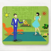 Mid Century Modern Couple Mousepad