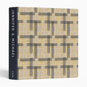 Mid-Century Modern Cross Stripe   Add Your Name Binder