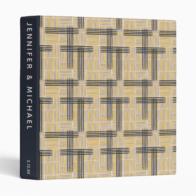 Mid-Century Modern Cross Stripe | Add Your Name Binder (Front/Spine)