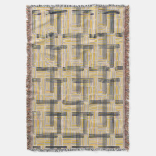 Mid-Century Modern Cross Stripe Pattern Throw Blanket