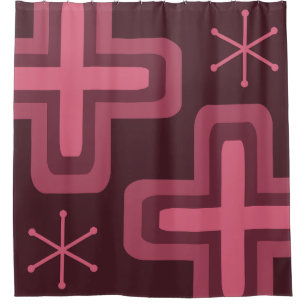 Mid Century Modern Crosses Dark Red