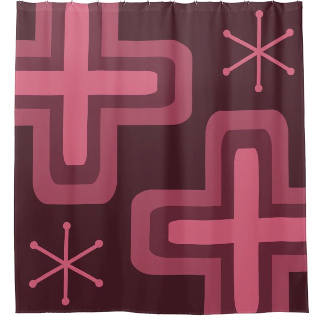 Mid Century Modern Crosses Dark Red (Front)