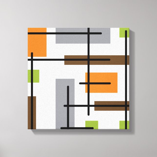 Mid Century Modern Cubicle Art Canvas Print (Front)