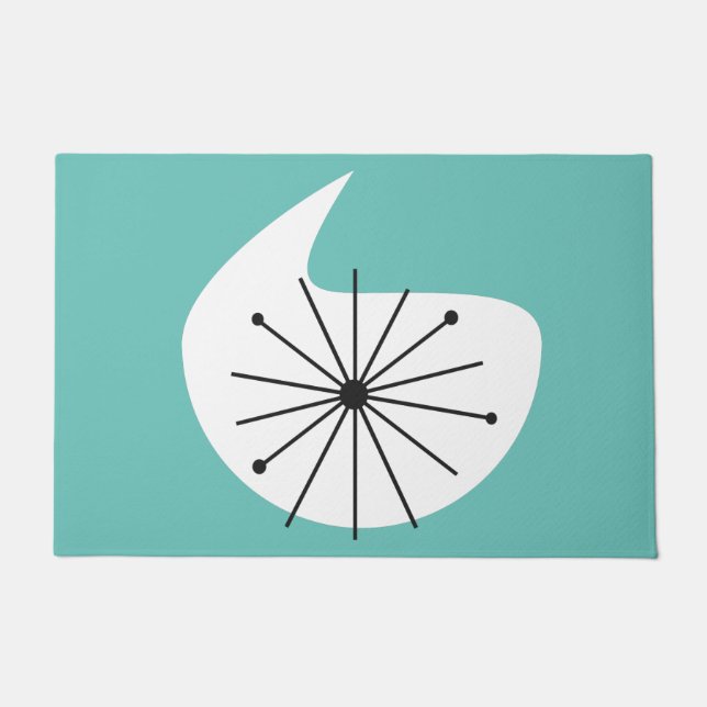 Mid Century Modern CUSTOM COLOR Starburst Doormat (Front)