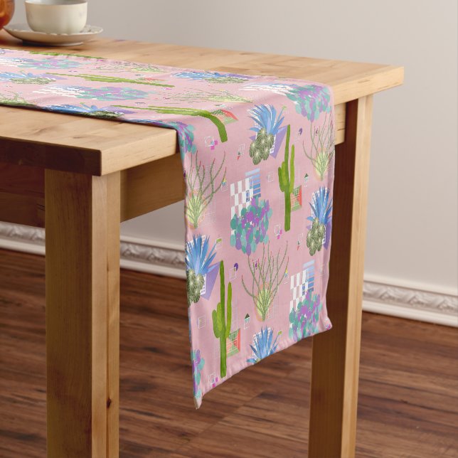 Mid Century Modern Desert Landscape l Any Colour Short Table Runner (In Situ)