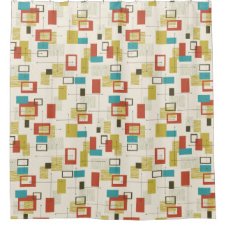 Mid Century Modern Design Shower Curtain