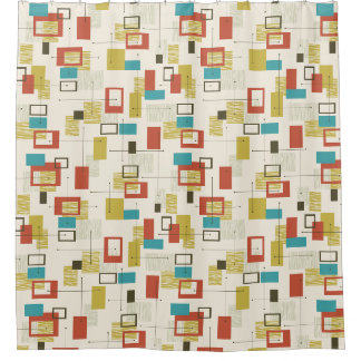 Mid Century Modern Design Shower Curtain