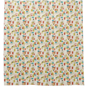 Mid Century Modern Design Shower Curtain