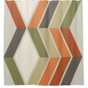 Mid Century Modern Diagonal Stripes Green Orange