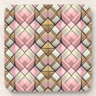 Mid Century Modern Diamond Pattern Coaster Set