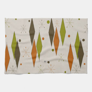 Mid-Century Modern Diamond Pattern Kitchen Towel