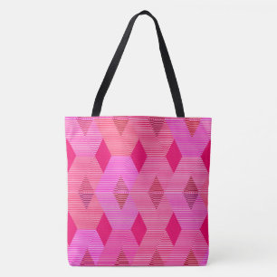 Mid-Century Modern Diamond Print, Fuchsia Pink Tote Bag