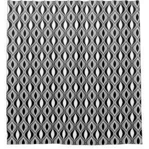 Mid-Century Modern Diamonds, Black, White and Grey