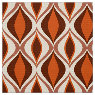 Mid-Century Modern Diamonds, Brown, Beige & Rust Fabric