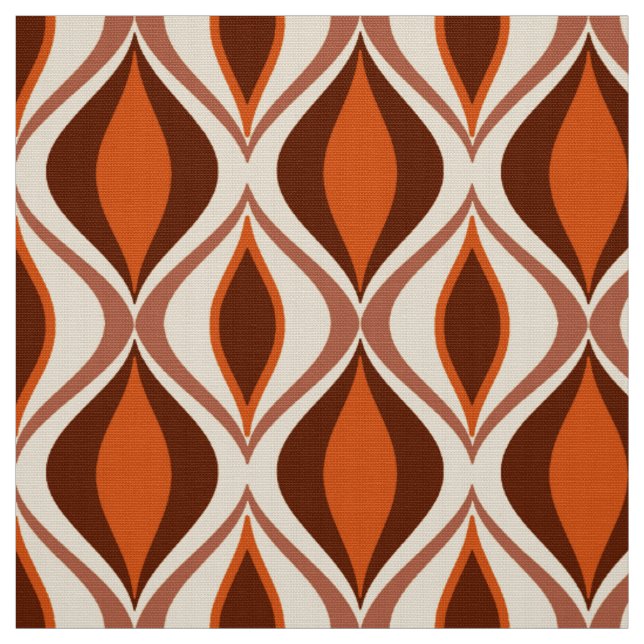 Mid-Century Modern Diamonds, Brown, Beige & Rust Fabric (Swatch)