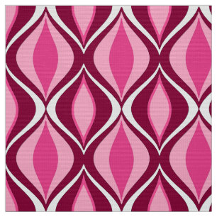 Mid-Century Modern Diamonds, Burgundy & Pink Fabric