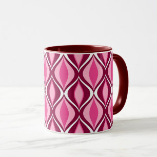Mid-Century Modern Diamonds, Burgundy & Pink Mug