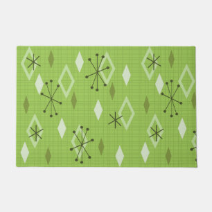 Mid Century Modern Diamonds Chartreuse Doormat