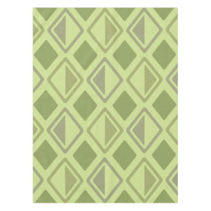 Mid Century Modern Diamonds Chartreuse Tablecloth