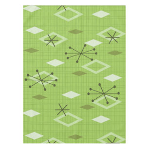 Mid Century Modern Diamonds Chartreuse Tablecloth