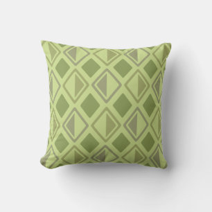 Mid Century Modern Diamonds Chartreuse Throw Pillow