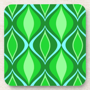 Mid-Century Modern Diamonds, Emerald Green Coaster