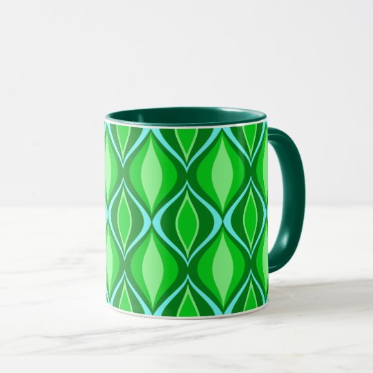 Mid-Century Modern Diamonds, Emerald Green Mug