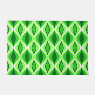 Mid-Century Modern Diamonds, Emerald & Lime Green Doormat