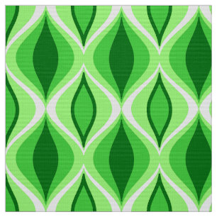 Mid-Century Modern Diamonds, Emerald & Lime Green Fabric