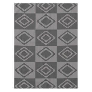 Mid Century Modern Diamonds Grey Tablecloth