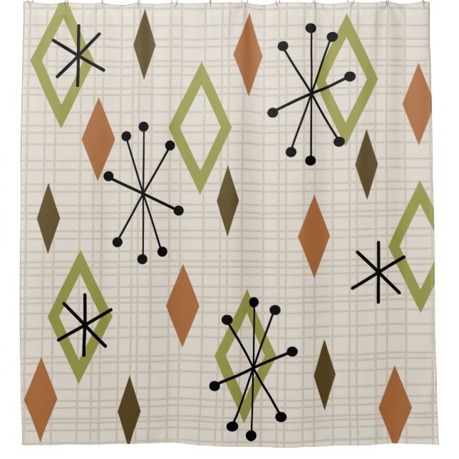 Mid Century Modern Diamonds Nature Earth Tones (Front)