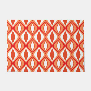 Mid-Century Modern Diamonds, Orange and White Doormat