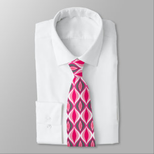 Mid-Century Modern Diamonds, Pink, Fuchsia & Gray Tie