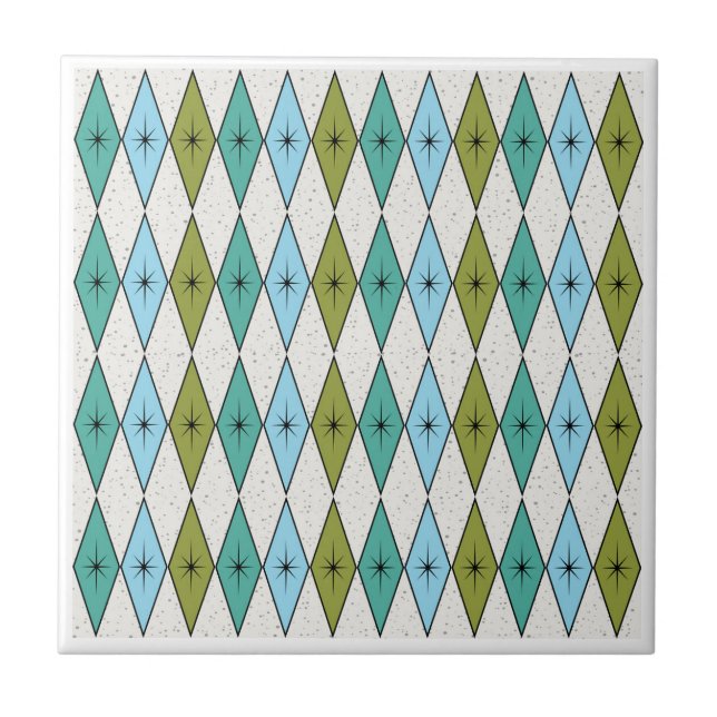 Mid Century Modern Diamonds  Tile (Front)