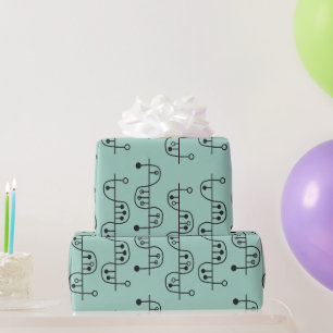Mid-Century Modern DNA Helix  Wrapping Paper