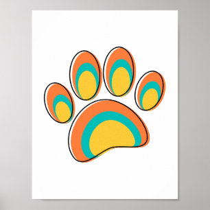 Mid Century Modern Dog Paw Print