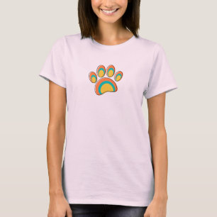 Mid Century Modern Dog Paw Print T-Shirt