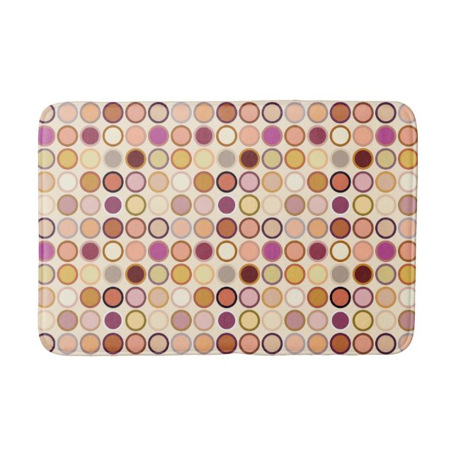 Mid-Century Modern Dots - beige & neutrals Bath Mat (Front)
